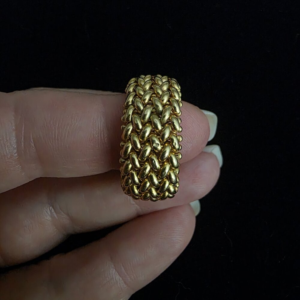 Genuine Luxe By Italia 14K Gold Woven Ring (A129)